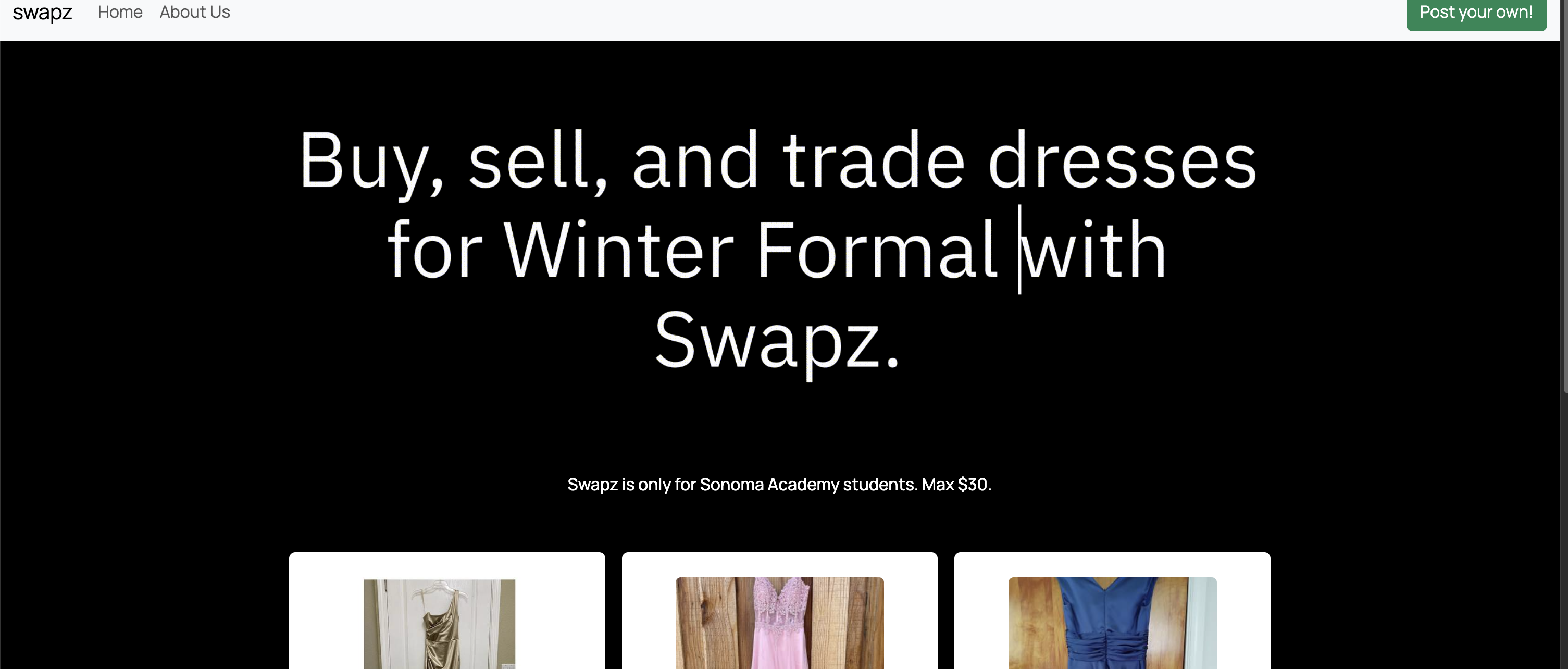 Swapz: Dress Reusal Platform for High Schoolers